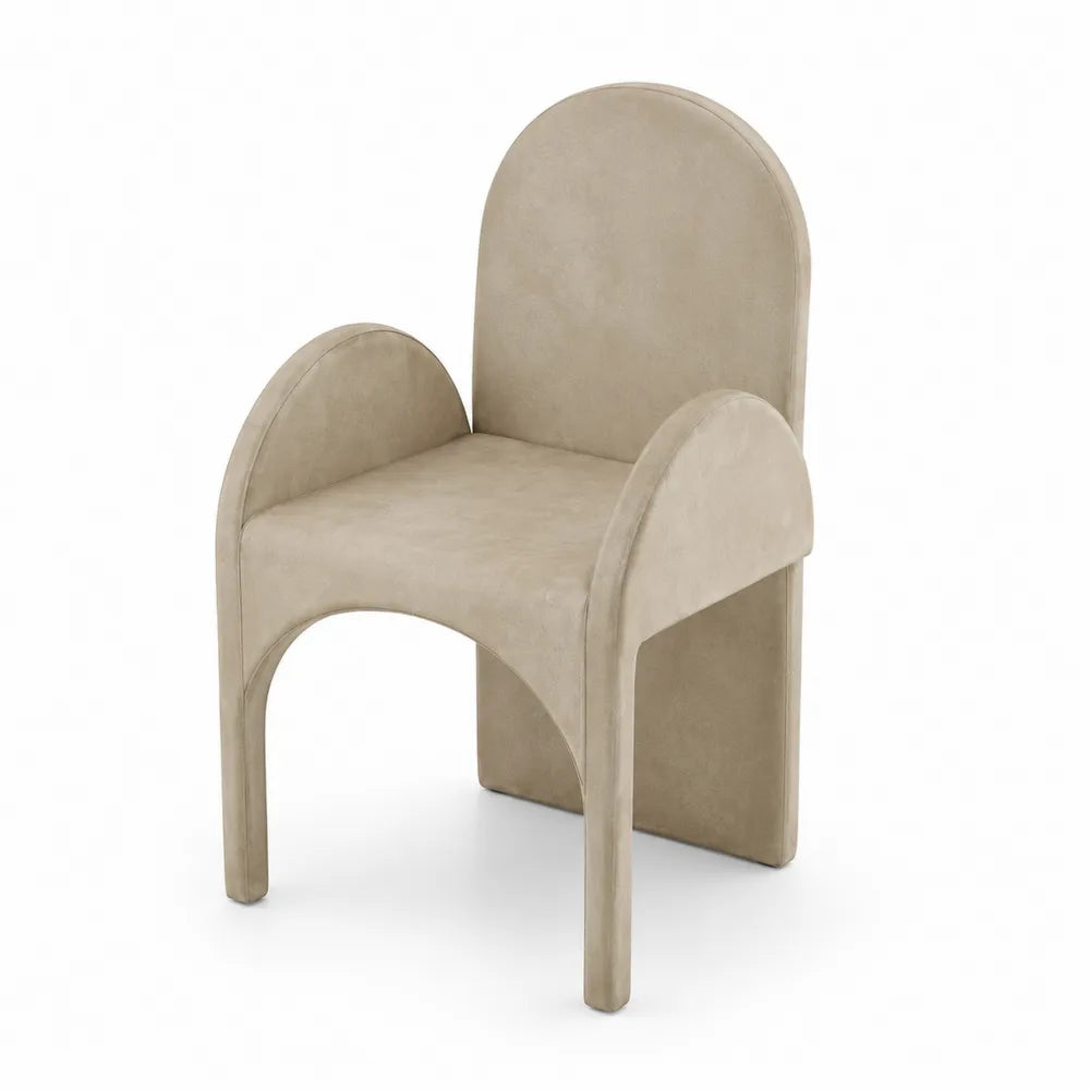 Sedia da pranzo con microfibra beige
