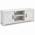 Mobile TV in MDF opaco con ante a X bianco 140x40x50 cm