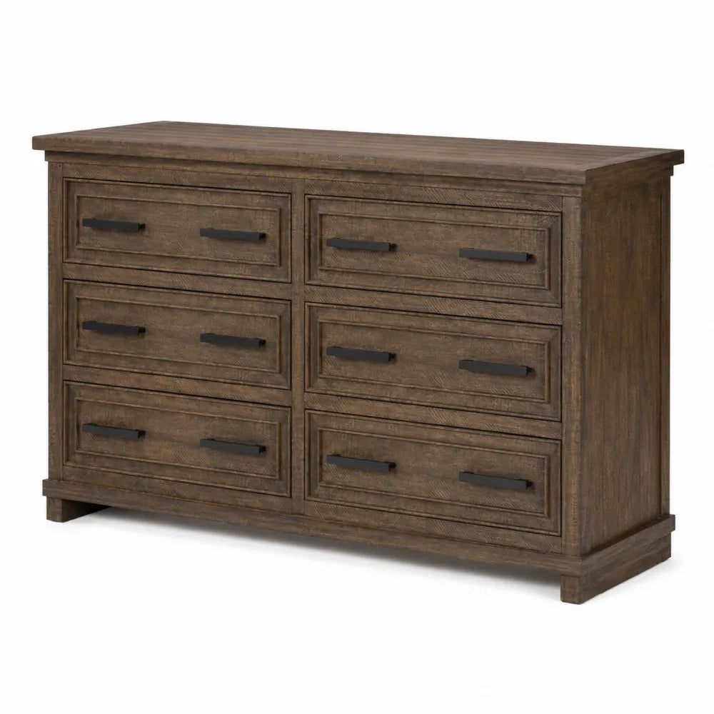 Cassettiera in legno con 6 cassetti Marrone