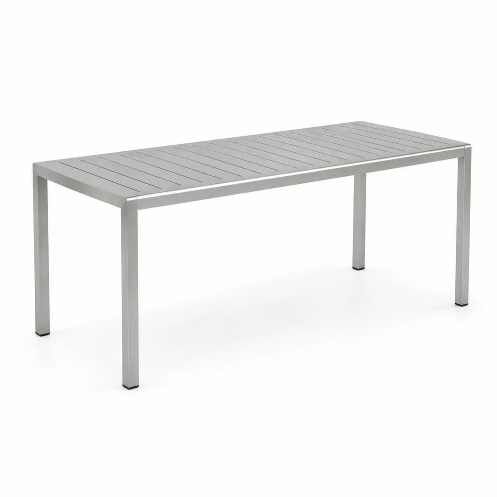 Tavolo da pranzo rettangolare in alluminio grigio