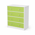 Cassettiera a quattro cassetti in legno e plastica Bianco e Verde