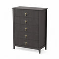 Cassettiera in legno MDF marrone scuro con 5 cassetti